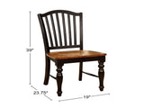 Set of 2 Side Chairs in Black and Antique Oak Finish B016P222699