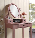 ZNTS Moniys Wood Moniya Makeup Vanity Table and Stool Set, Rose Gold T2574P163833