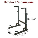 ZNTS Power Tower Dip Station with Bench Pull Up Bar Stand Adjustable Height Heavy Duty Multi-Function 42086643