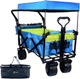 Collapsible Wagon Heavy Duty Folding Wagon Cart with Removable Canopy, 4