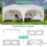 ZNTS 10'x20' Pop Up Canopy Tent with 6 Sidewalls, Ez Pop Up Outdoor Canopy for Parties, Waterproof W2505P151708