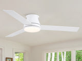 48" White Blades Lowe Profile Ceiling Fans with Light W1367134171
