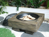 Wood-Fueled Outdoor Fire Pit with Wood Grain Design W2734P228321