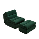 Modern Compressed Lounge Chair with Ottoman, Cozy Corduroy Recliner for Small Spaces, Living Room, W1036P251819