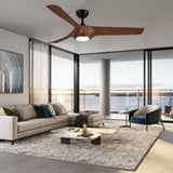 56 In.Intergrated LED Ceiling Fan with Brown Wood Grain ABS Blade W1367P182867