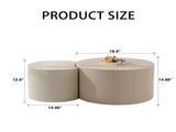 Round Wood Coffee Table for Living Room for Small Space Apartment and No Need Assembly W3081P255040