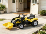Yellow Kids Pedal-Powered Ride-On Excavator Go Kart with Working Front Loader Digger Outdoor Play 31428303