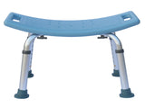 Bath Chair, Blue, Square Seat, PE Blow-molded Board & Aluminum Tube 32406010