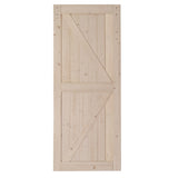 ZNTS 36 in. x 84 in. Unfinished Sliding Barn Door with 6.6FT Barn Door Hardware Kit & Handle ,K 87386193