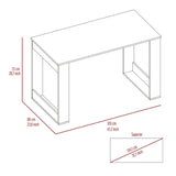 ZNTS Lacey Rectangle Computer Desk Smokey Oak B06280017