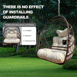 ZNTS Swing Hammock Egg Basket Chairs Without Stand Indoor Outdoor, UV Resistant Cushion Hanging Chair, W2707P184371