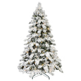 5ft Flocked Scarecrow-Shaped Christmas Tree with 200 Warm White LED Lights, 375 PVC Memory Wire 75796782