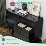 6 Drawer Double Dresser Features Vintage-style and Bevel Design W578P170159