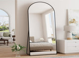 64"x21" Arched Full Length Mirror Freestanding Full Body Floor Mirror, Black 72133027