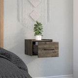 Boa Floating Nightstand , End Table, Side Table Wall-Mounted Single Drawer Design with Handle- Dark B070137815