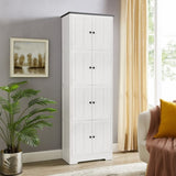 ZNTS Tall Storage Cabinet with 8 Doors and 4 Shelves, Wall Storage Cabinet for Living Room, Kitchen, W1693111251