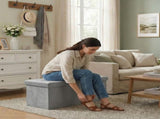 43" Storage Ottoman Bench, Foldable Footrest Stool with High Load Capacity, Holds up to 660 lbPVC 27932967