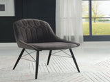 Abraham Dark Gray Fabric & Black Finish Side Chair B2726P338679