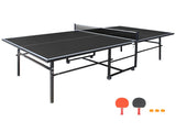 8.5*4. 3ft Black Mid-Size Table Tennis Table Foldable & Portable Ping Pong Table Set for Indoor W1408P478680