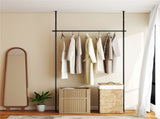 Room Divider Curtain Rod, Adjustable 28"-72"W x 4-10 ft H Heavy-Duty Partition Rod 92523090