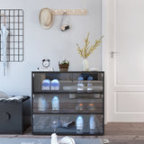 Black Glass Door Shoe Box Shoe Storage Cabinet With RGB Led Light W331P235039
