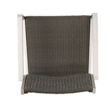Cape Coral Outdoor Wicker Dining Chairs with Aluminum Frames, 2-Pcs Set, Grey 60449.00