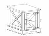 Farmhouse end table Nightstand Rectangular Farmhouse End Table with Barn Door and Adjustable Storage 94026504