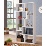 8-shelf White Geometric Bookcase B062P145424