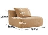 Armless Sofa W/Pillow Teddy Fabric-Camel W714P357227