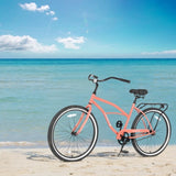 ZNTS S26204 26 Inch Beach Cruiser Bike for Men and Women, Steel Frame, Single Speed Drivetrain, Upright W1856142876