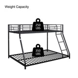 ZNTS Metal Twin over Full Bunk Bed/ Heavy-duty Sturdy Metal/ Noise Reduced/ Safety Guardrail/ CPC W42752468