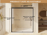 44-48" W 72" H Tempered Glass with Explosion Proof Film, Aluminum Frame Double Sliding Shower W1675P484271