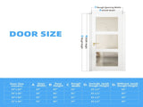 28" X 80"3-Lite Glass Door,Preassembled Frosted Glass French Door,MDF Wood Panel,for Utility Room W5277P522617