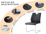 Black PU Dining Chair Set.Uniquely designed black dining chairs. PU material, paired with silver W2920P225019