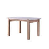 Dining Table Solid Wood Four Leg Posts Two Tone Color Thick Sturdy Hollow Core Construction Table B107P353131