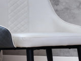 Modern PU Leather Dining Chairs Ergonomic High-Back Kitchen Chairs with Carbon Steel Legs, W2699P401053