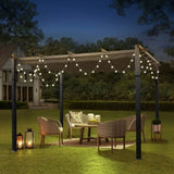 ZNTS 13x10 Ft Outdoor Patio Retractable Pergola With Canopy Sunshelter Pergola for W419P149934