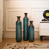Floor metal vase modern style decoration droplet shaped white metal vase 3-piece set gorgeous W2796P290478