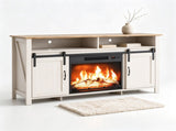 Washed White Cabinet with Brown Countertop, 147.5*39*76cm, Embossed Particle Board with Melamine 11758744