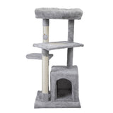 ZNTS Double Level Cat Tree Stand House Furniture Kittens Activity Tower Posts Kitty Pet Play House W2181P190604