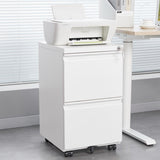 Metal 2 Drawer Mobile File Cabinet with Lock, Under Desk Office Steel Filing Cabinet, 25.6''H W1247125572