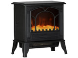 Electric Fireplace Freestanding Stove Heater with Realistic Flame 15.25"x9.5"x22.25" Black 30037408