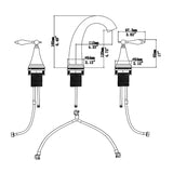 2 Handle Widespread Bathroom Faucet 3 Hole, with Pop Up Drain and 2 Water Supply Lines, Brushed W124379953