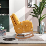 26.8"W Modern Rocking Chair for Nursery, Mid Century Accent Rocker Armchair With Side Pocket, W129848072