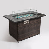 44inch Outdoor Fire Pit Table, Propane Fire Table with Ceramic Tabletop Gas Fire Table W85343036