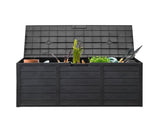75gal 280L Outdoor Garden Plastic Storage Deck Box Chest Tools Cushions Toys Lockable Seat BLACK 43351783