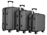 ABS Trolley Case 20in 24in 28in 3PCS Suitcase Set Striped Textured Suitcase Dark Gray 51629479