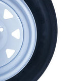 qty2 Trailer Tires & Rims Tubeless 4 Lug Wheel White Spoke 4 Ply 5.30-12 63337400