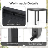 Retractable outdoor dining table, gray patio table for 4-6 with Aluminum Frame 53682581