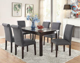 ZNTS Transitional Blue Grey Polyfiber Chairs Dining Seating Set of 2 Dining chairs Plywood Birch Dining HSESF00F1543